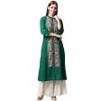 NOZ2TOZ Green Printed 3 4Th Sleeve Cotton Kurta Fashion