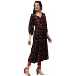 NOZ2TOZ Coffee Brown Printed 3 4Th Sleeve Rayon Anarkali Kurta For Discount