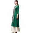 NOZ2TOZ Green Printed 3 4Th Sleeve Cotton Kurta Fashion