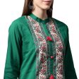 NOZ2TOZ Green Printed 3 4Th Sleeve Cotton Kurta Fashion