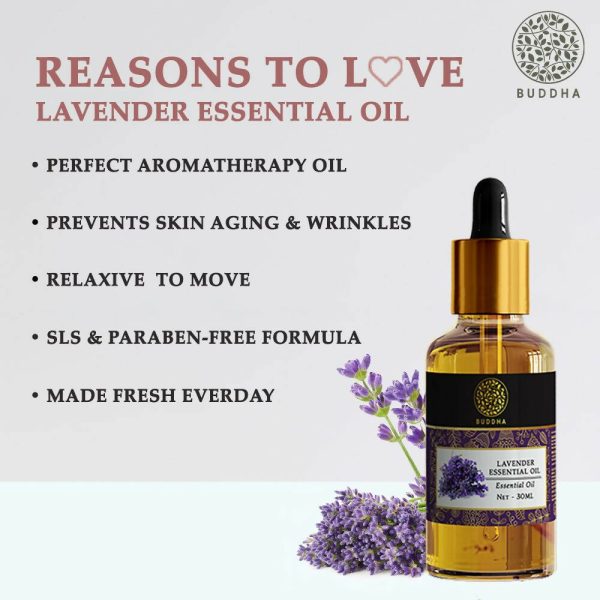 Buddha Natural Lavender Pure Essential Oil - For Healthy Hair, Skin, Sleep Sale