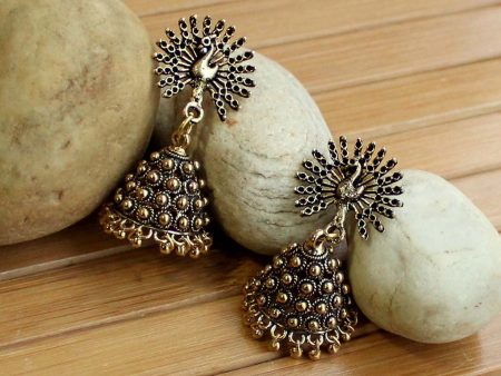 Priyaasi Dancing Peacock Gold Plated Fancy Party Wear Jhumki Earrings For Women And Girls Online