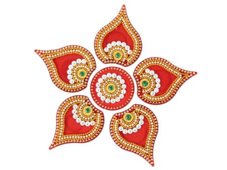 Kundan HandiKrafts Designer Modak Rangoli Red (Baby) For Sale