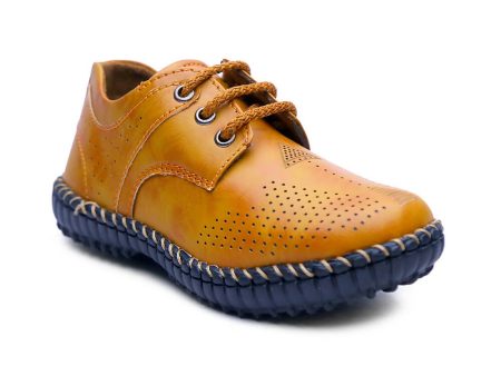 Tiny Bugs Boys Casual Lace Up Shoes - Tan Hot on Sale