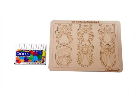 Kraftsman Owl Shapes Puzzle Board | Color Kit Included on Sale