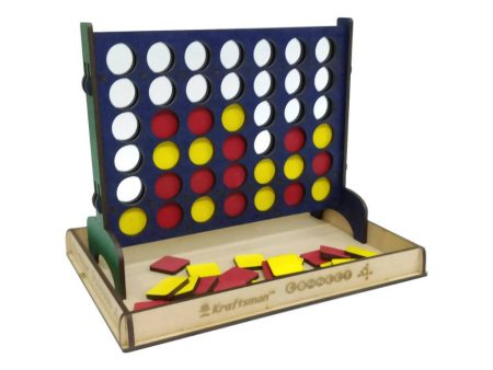 Kraftsman Get-4 In A Row Or Get-In-Line Wooden Game Of Strategy Game Online Sale