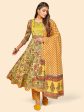 NOZ2TOZ Women Yellow Anarkali Cotton Kurta With Pant & Dupatta (3pcs Set) Online Sale