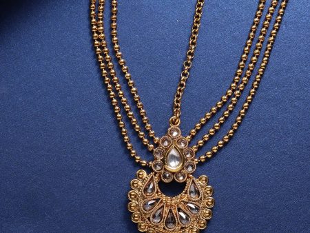 Priyaasi Designer Gold Plated Maathapatti With Gold Bead Chain For Women And Girls on Sale