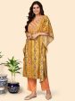 NOZ2TOZ Women Yellow Rayon Kaftan Kurta With Pant (2pcs Set) Fashion