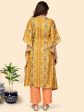 NOZ2TOZ Women Yellow Rayon Kaftan Kurta With Pant (2pcs Set) Fashion