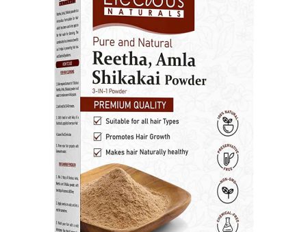 Elecious Naturals Amla, Reetha, Shikakai 3-in-1 Powder For Hair Cleanser Hot on Sale