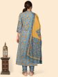 NOZ2TOZ Women Teal Blue Cotton Kurta With Pant & Dupatta (3pcs Set) Online Sale