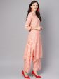 NOZ2TOZ Baby Pink Printed 3 4Th Sleeve Cotton Kurta With Patiala And Dupatta Discount