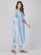 NOZ2TOZ Women s Sky Blue Kurta-Pant With Dupatta set- (3pcs set) Discount