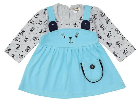 NammaBaby Baby Girl s A-Line Mini Frock Dress - Blue Grey Cheap