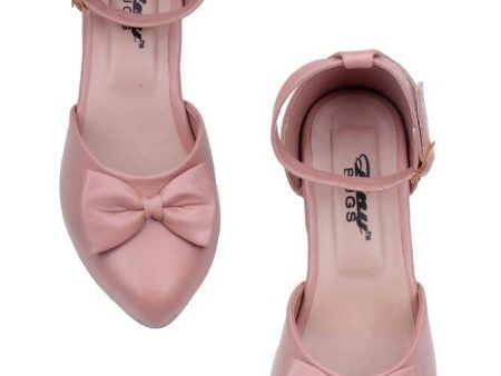 Tiny Bugs Girls Bow Embellished Ballerinas - Peach Cheap