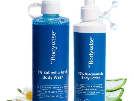 BeBodywise 1% Salicylic Acid Body Wash and 10% Niacinamide Body Lotion Online Hot Sale