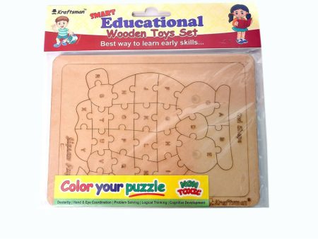 Kraftsman English Alphabets Wooden Jigsaw Puzzles Owl Shape Puzzle | Color Kit Included For Cheap