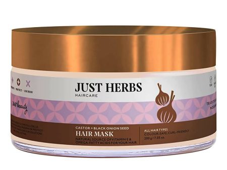 Just Herbs Anti Hairfall Natural Hair Mask With Castor & Black Onion Seed Supply