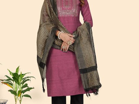 NOZ2TOZ Women s Purple cotton Kurta with Pants & Dupatta (3 Pc Set) Online Hot Sale