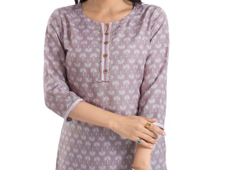 Snehal Creations Dusty Pink Rayon Short Kurti Tunic Top Discount