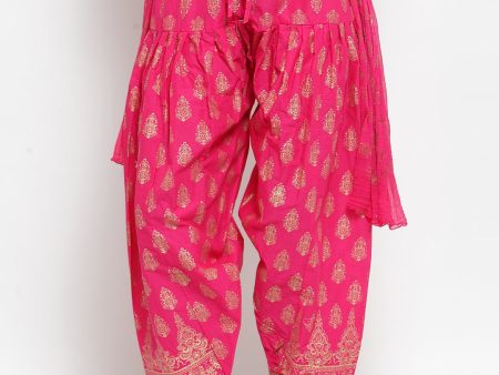 Wahe-NOOR Women s Pink Printed Salwar Dupatta (2PC) Cheap