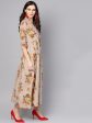 NOZ2TOZ Beige Multi Colored Angrakha Style Maxi Dress Emblished With Tassels Online Hot Sale