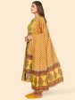 NOZ2TOZ Women Yellow Anarkali Cotton Kurta With Pant & Dupatta (3pcs Set) Online Sale