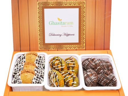 Ghasitaram Assorted Box of Chocolate Gujiyas (Chocolate, Choco dipped, Designer) For Discount