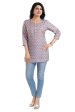 Snehal Creations Dusty Pink Rayon Short Kurti Tunic Top Discount