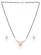 Priyaasi Desiner Floral Shaped Gold Plated American Diamond Mangalsutra Set For Women Supply