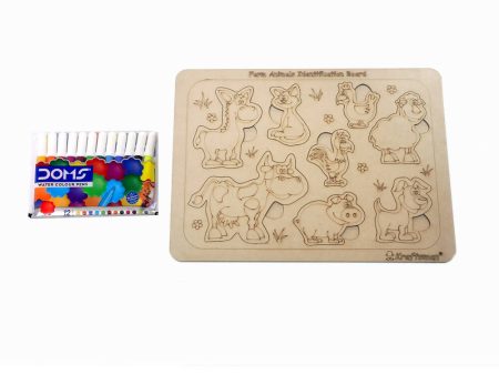 Kraftsman Farm Animals Identification Puzzle Board With Color Kit Included Sale