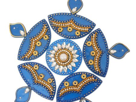 Kundan HandiKrafts Diya Rangoli Blue (Baby) Online Sale