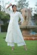 Juniper Womens White Cotton Dobby Kalidar Kurta For Cheap