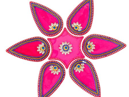 Kundan HandiKrafts Drop Rangoli Pink (Medium) Online now