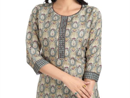 Snehal Creations Pretty Pastle Variyali Green Rayon Short Kurti Tunic Top Sale