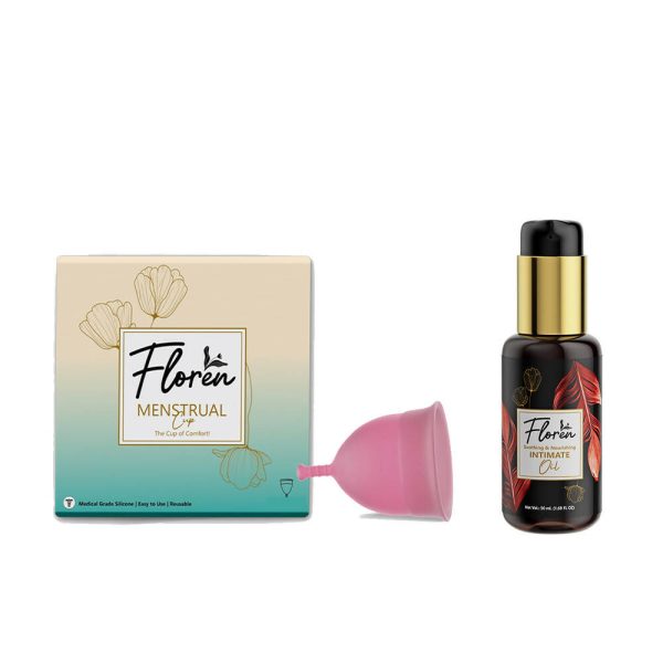 Floren Reusable Menstrual Cup with Intimate Oil for Women Discount