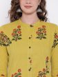 Wahe-NOOR Women s Lemon Yellow Straight Cotton Kurta Online Hot Sale