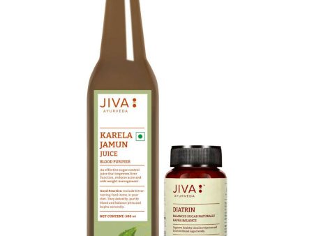 Jiva Ayurveda Karela Jamun Juice & Diatrin Tablets Combo Hot on Sale