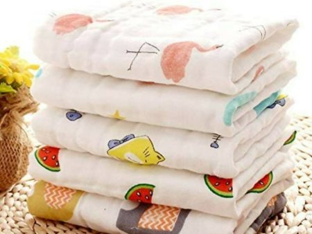 Mom Care Muslin Cotton Face Towels Set Of 5 Discount