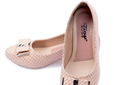 Tiny Bugs Girls Party Wear Ballerinas - Rose Gold For Cheap