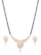 Priyaasi Desiner Floral Shaped Gold Plated American Diamond Mangalsutra Set For Women Supply