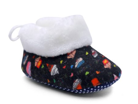 Tiny Bugs Unisex Printed Winter Booties - Black Supply