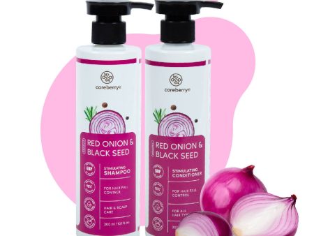 Careberry Organic Red Onion & Black Seed Oil Shampoo + Conditioner For Anti Hair Fall For Sale