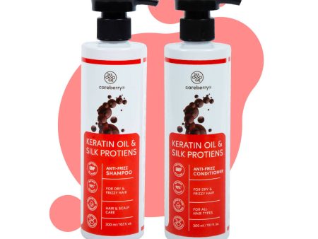 Careberry Keratin Oil & Silk Proteins Anti-Frizz Shampoo + Conditioner For Dry & Frizzy Hair Fashion