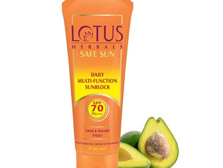 Lotus Herbals Safe Sun Daily Multi-Function Sunblock Sunscreen SPF 70 Supply