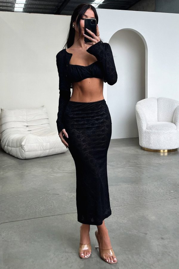 Renoir Maxi Skirt - Black Online Sale